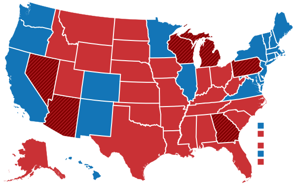 U.S. electoral map by state